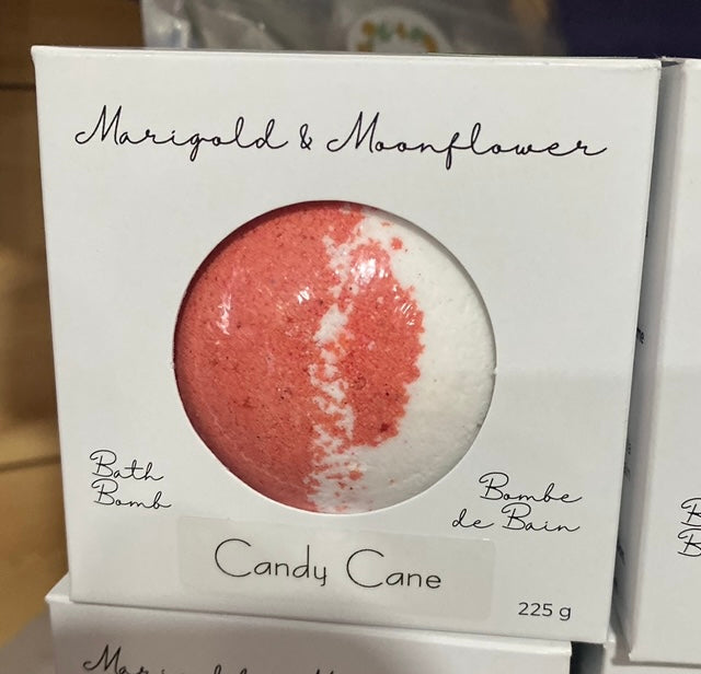 Candy cane bath bomb