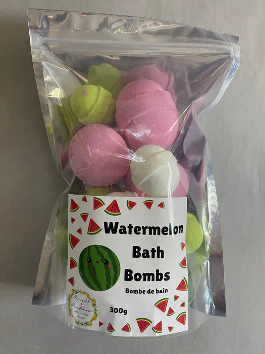 Watermelon bath bombs